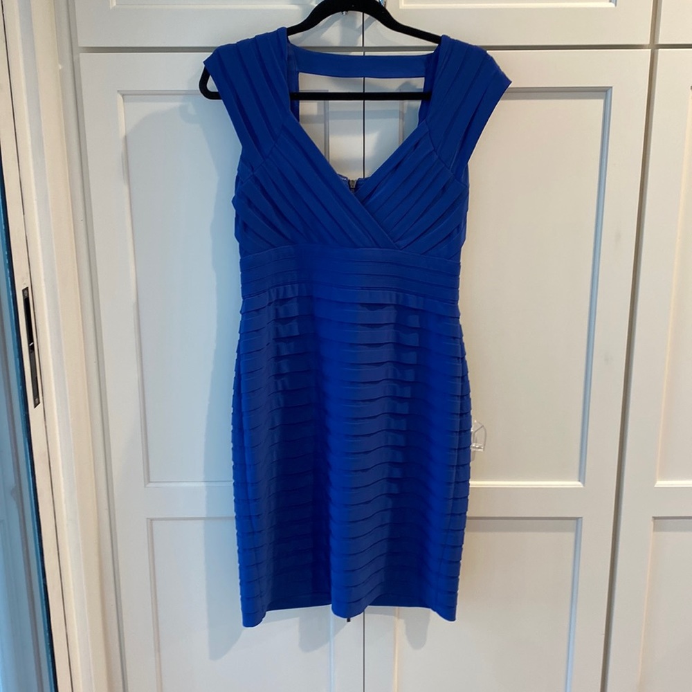 Cocktail dress, blue, medium, flattering, rarely worn, very good condition